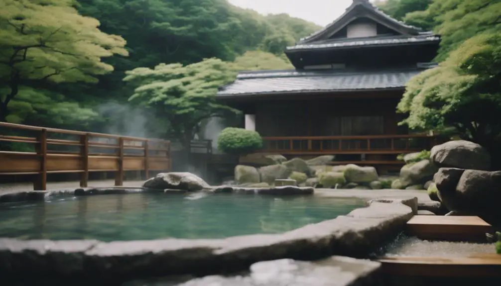 enjoying a traditional japanese onsen