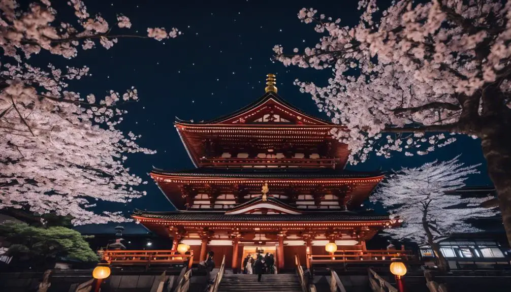 illuminated senso ji temple night