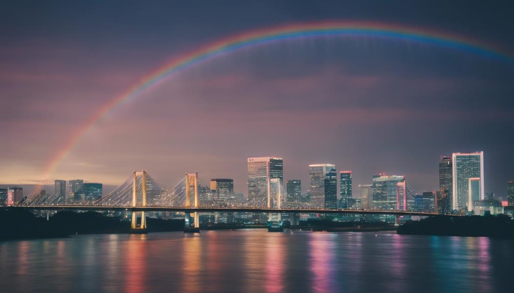 odaiba s iconic rainbow bridge